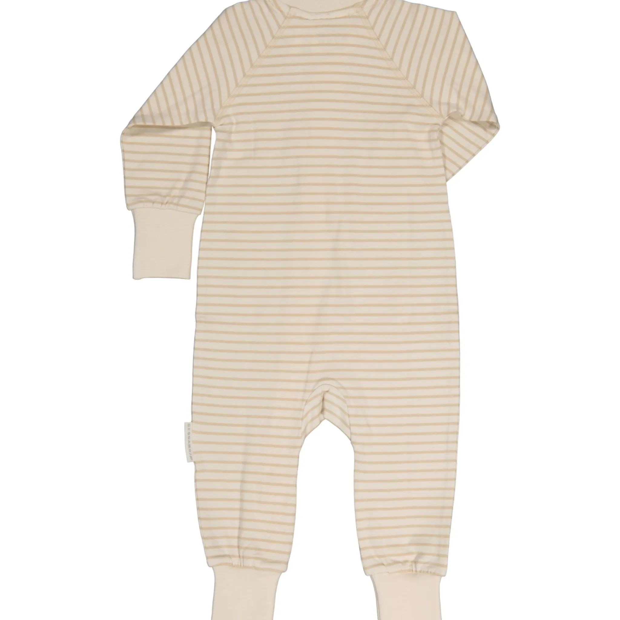 Barn Geggamoja Pyjamas Heldräkt|Bambukläder<Tvåvägs-zip Pyjamas Bambu Classic Vit/Beige