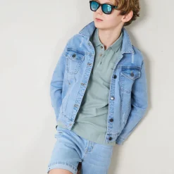 Barn Geggamoja Shorts<Unisex 5-pocket Jeansshorts Ljusblå