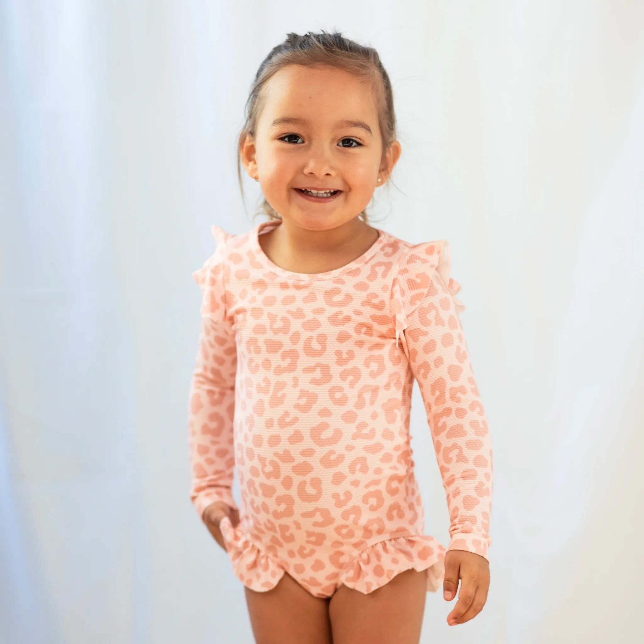 Barn Geggamoja Uv-Badkläder<UV-baddräkt lång arm Leo Rosa