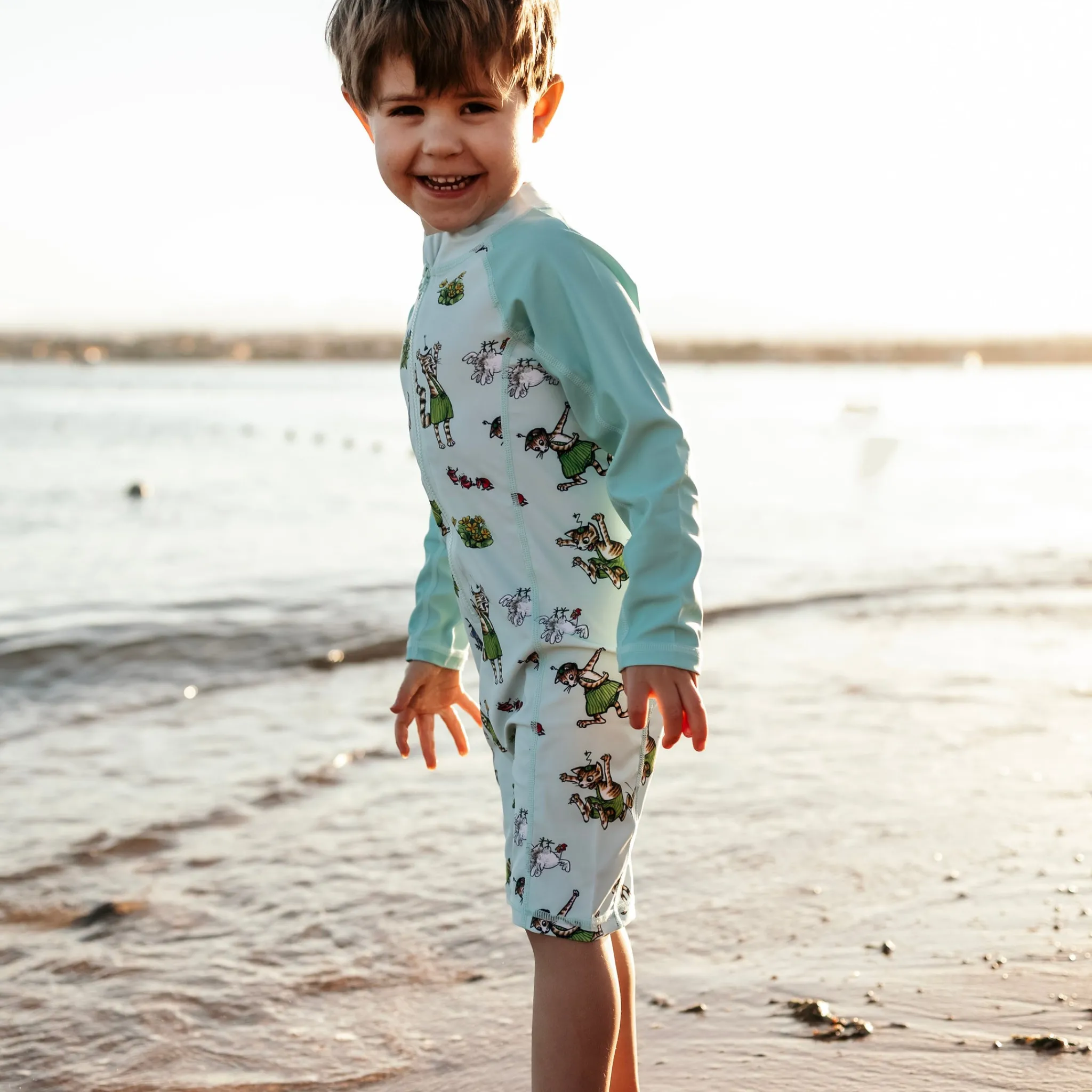 Barn Geggamoja Uv-Badkläder<UV-dräkt Pettson och Findus Mint