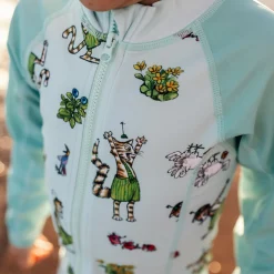 Barn Geggamoja Uv-Badkläder<UV-dräkt Pettson och Findus Mint