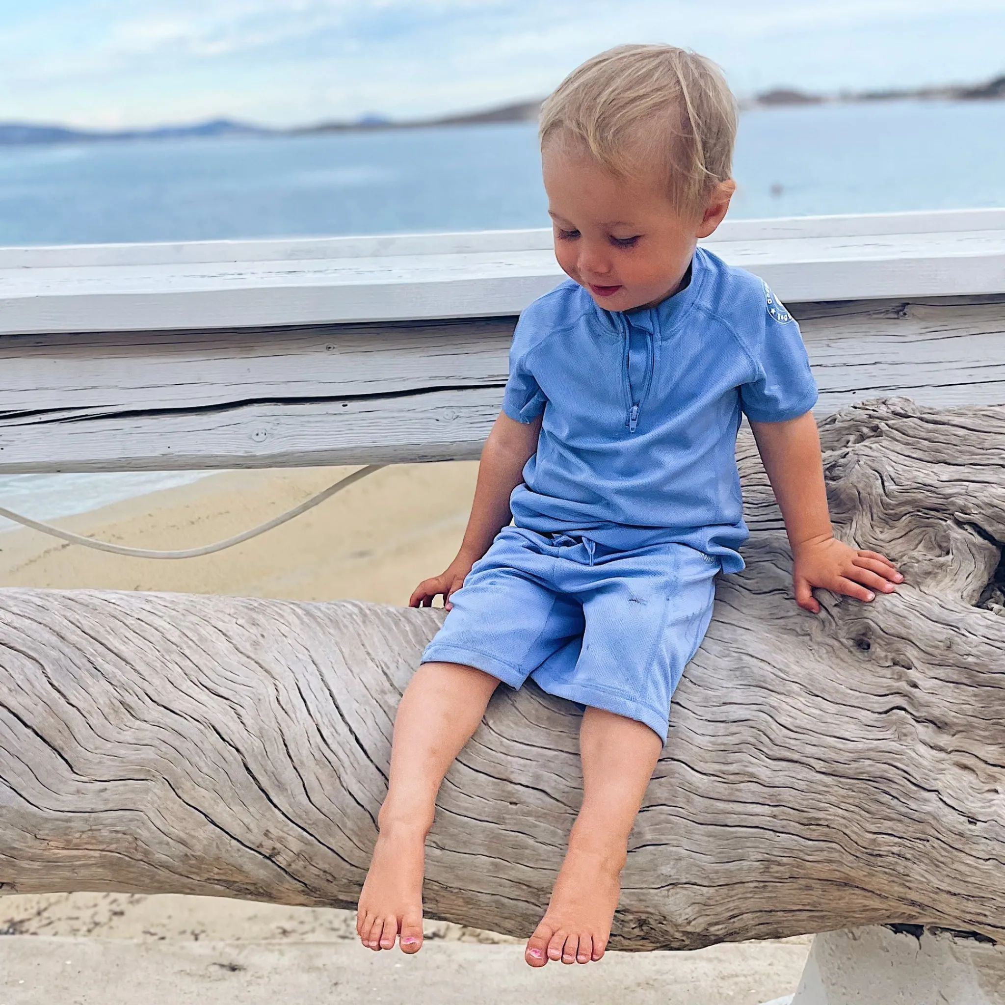 Barn Geggamoja Uv-Badkläder<UV-set Blå