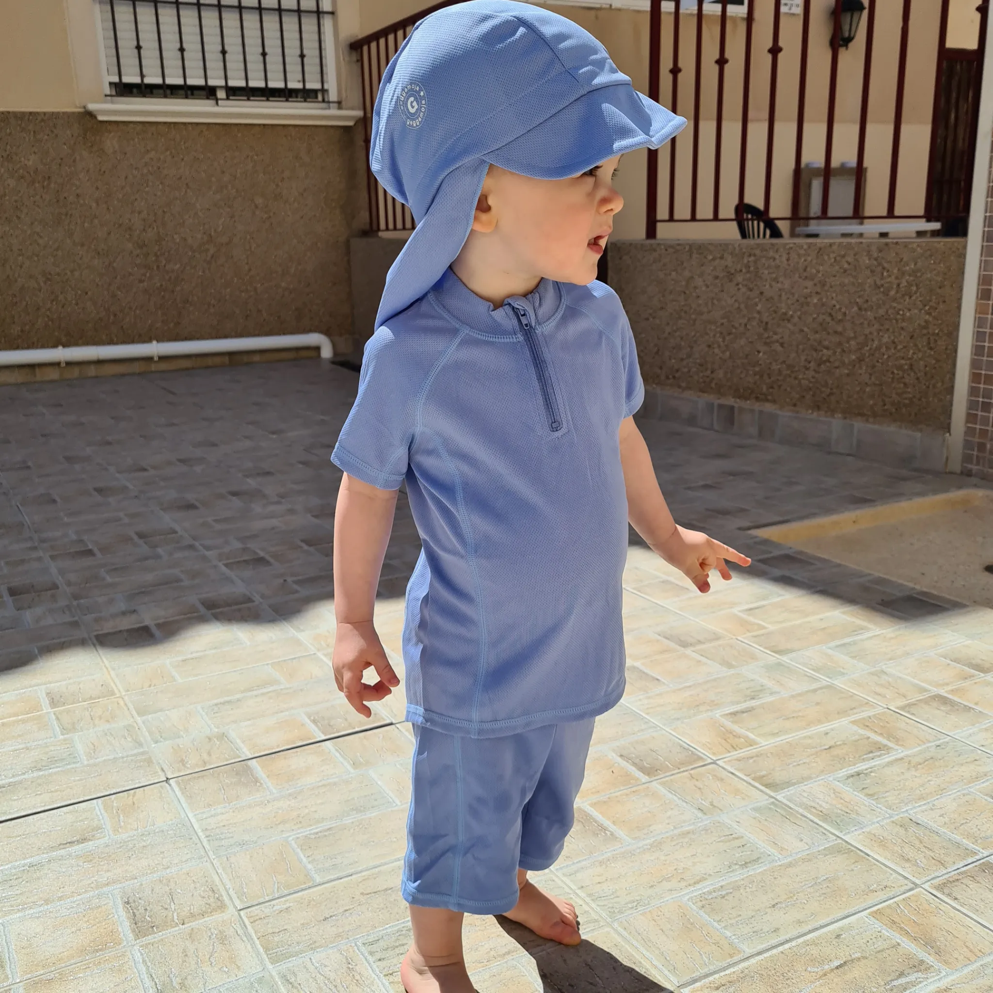 Barn Geggamoja Uv-Badkläder<UV-set Blå