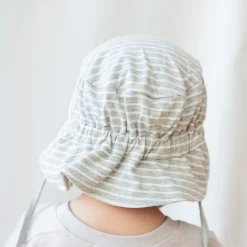 Barn Geggamoja Solhattar Och Kepsar|Bambukläder<UV-solhatt Bambu Bambu Classic Grå/Vit