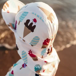 Barn Geggamoja Solhattar Och Kepsar|Uv-Badkläder<UV-Solkeps Ice cream