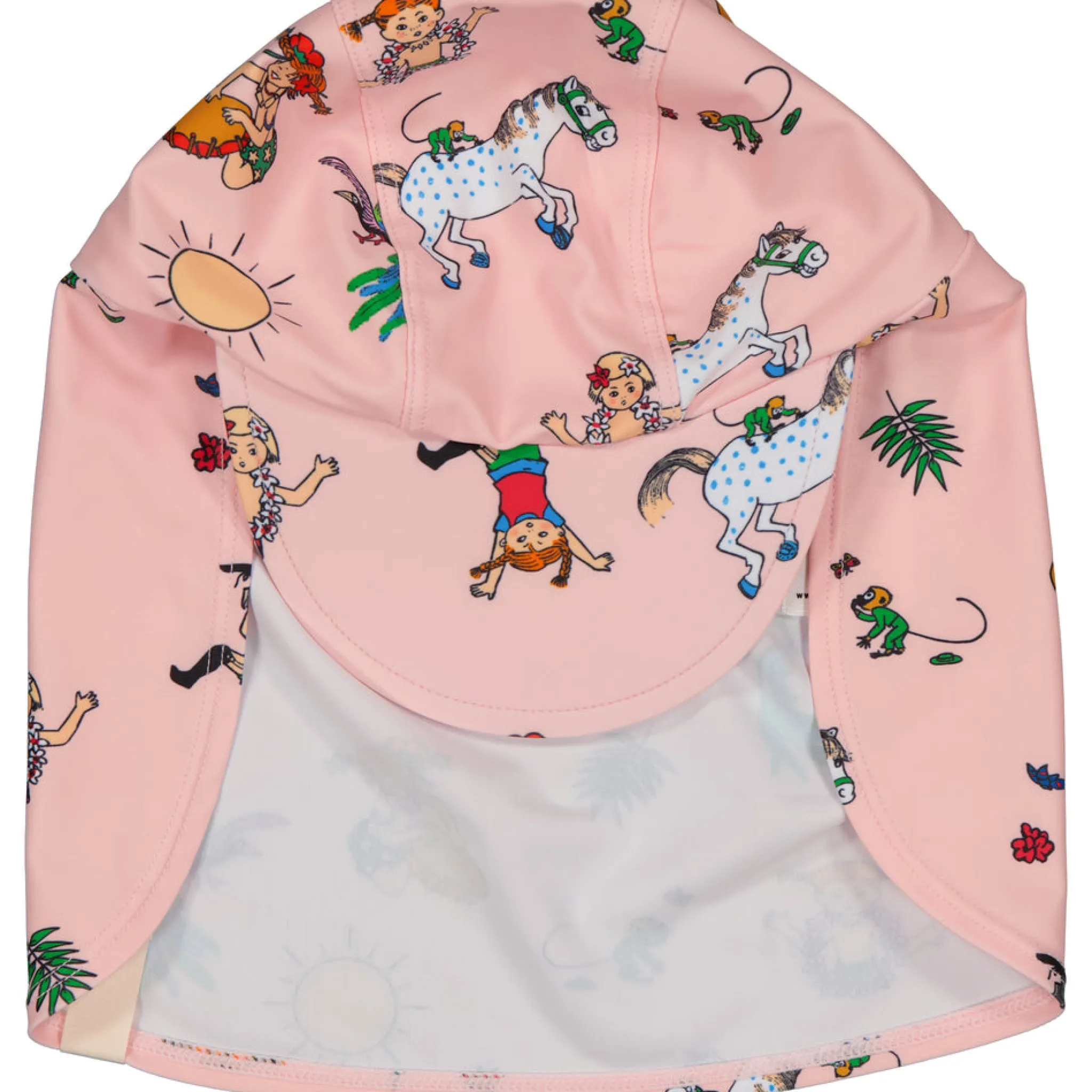 Barn Geggamoja Solhattar Och Kepsar|Uv-Badkläder<UV-Solkeps Pippi Långstrump Rosa