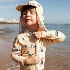 Barn Geggamoja Solhattar Och Kepsar|Uv-Badkläder<UV-Solkeps Pippi Långstrump Gul