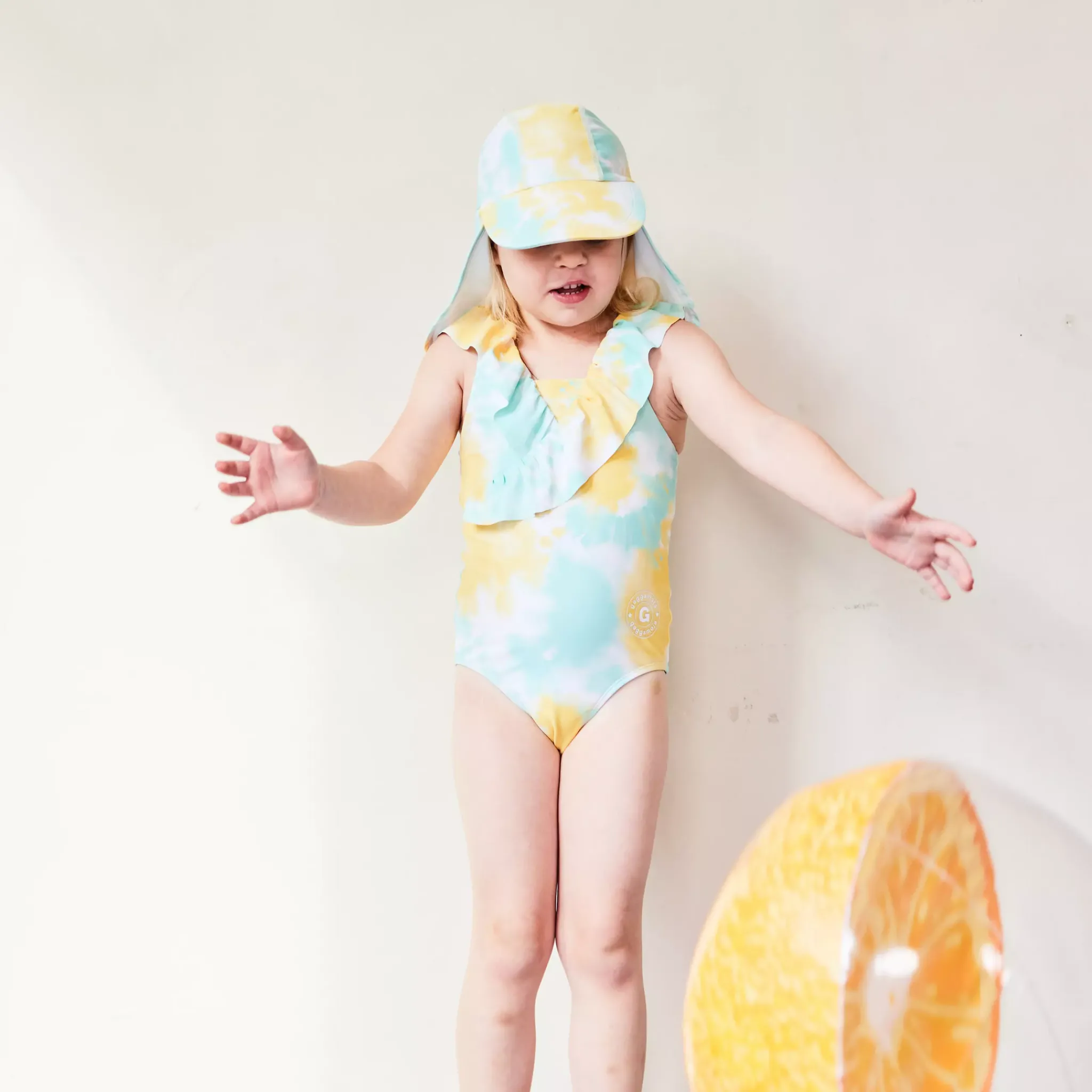Barn Geggamoja Solhattar Och Kepsar<UV-Solkeps Tie Dye Gul