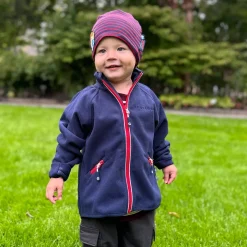 Barn Geggamoja Fleecekläder<Vindfleece jacka Marinblå
