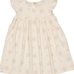 Barn Geggamoja Bambukläder<Volangklänning Bambu Klöver Beige